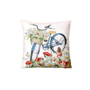 Bicycle Print Pillow Cover